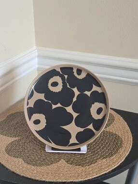 Marimekko Salad Plate in Black and Beige